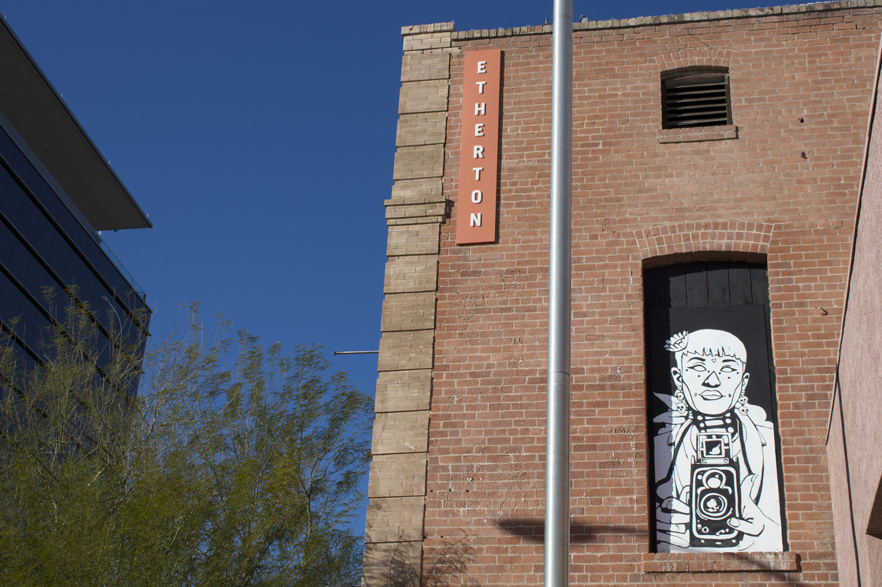 Danny Martin mural on the Etherton building